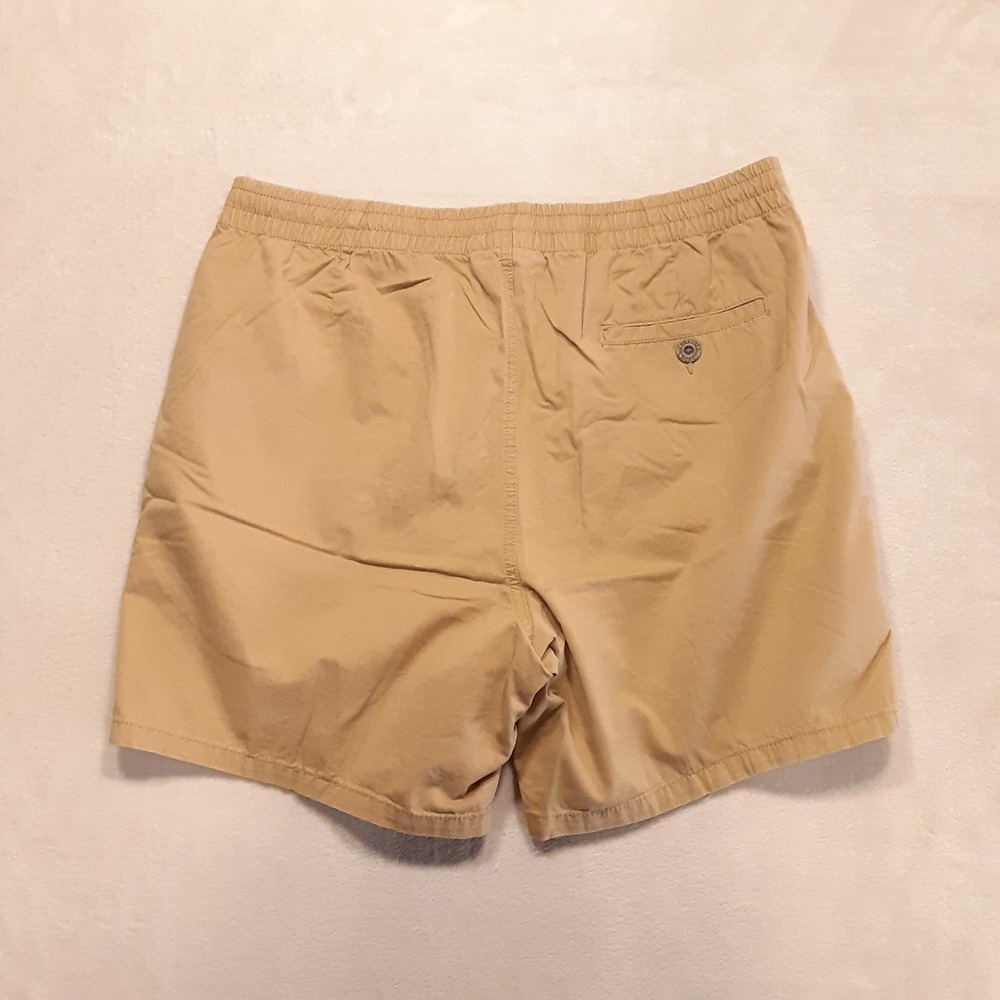 Scandia Woods Mens Drawstring Jogger Shorts Large 6" Inseam Khaki Elastic Waist - Picture 2 of 8